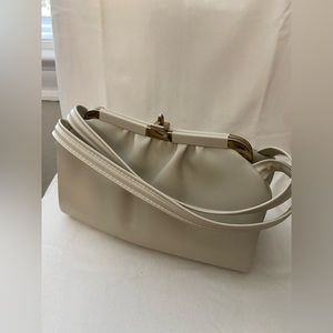 Vintage 50’s 2 Handles Vegan Leather in Classic Ivory Handbag